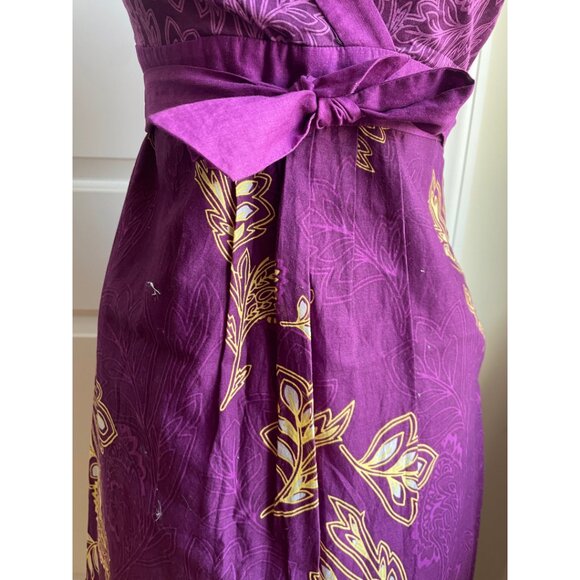 Esprit Collection Purple Embroidered Wrap Dress - Size 10 - Picture 6 of 8